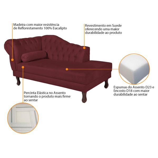 Imagem de Diva Recamier Diana 140cm Lado Direito Suede - ADJ Decor