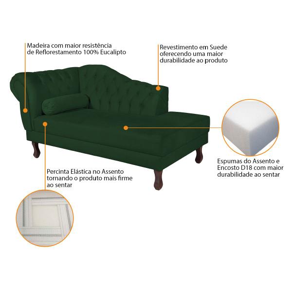 Imagem de Diva Recamier Diana 140cm Lado Direito Suede - ADJ Decor