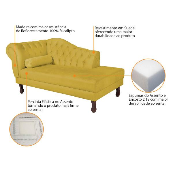 Imagem de Diva Recamier Diana 140cm Lado Direito Suede - Amarena Móveis