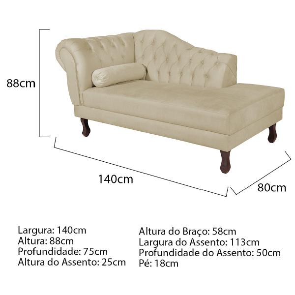 Imagem de Diva Recamier Diana 140cm Lado Direito Suede - Amarena Móveis