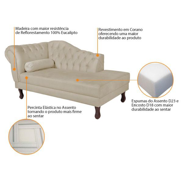 Imagem de Diva Recamier Diana 160cm Lado Direito Corano - ADJ Decor