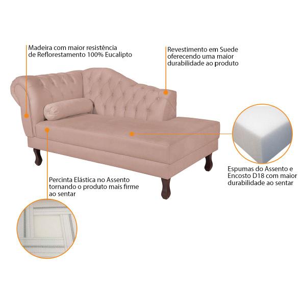 Imagem de Diva Recamier Diana 160cm Lado Direito Suede - ADJ Decor