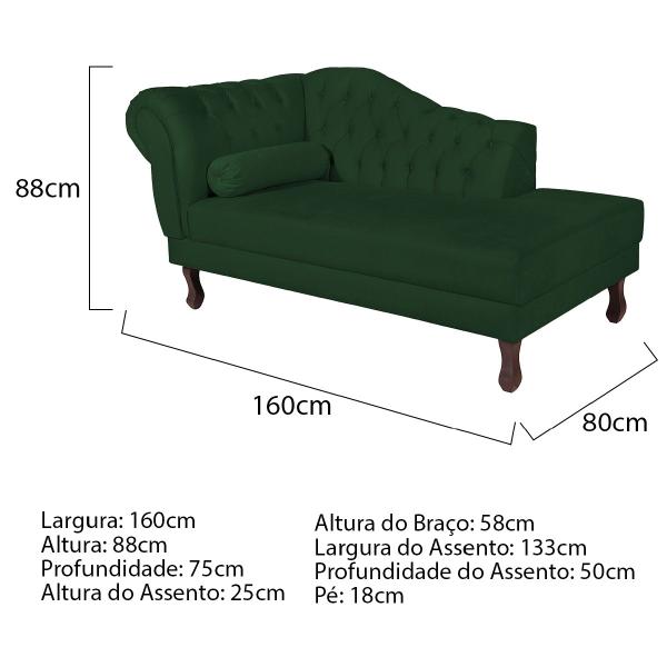 Imagem de Diva Recamier Diana 160cm Lado Direito Suede - ADJ Decor