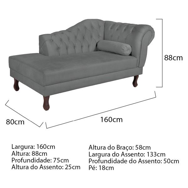 Imagem de Diva Recamier Diana 160cm Lado Esquerdo Corano - ADJ Decor