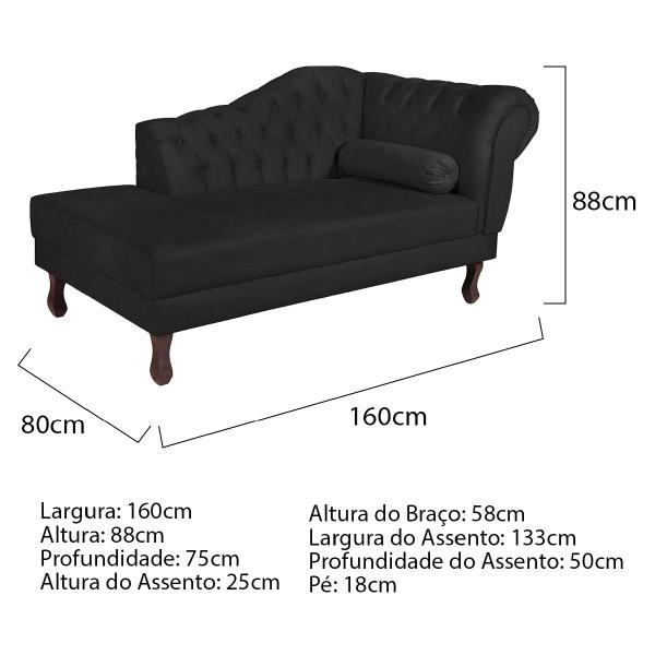 Imagem de Diva Recamier Diana 160cm Lado Esquerdo Suede - ADJ Decor