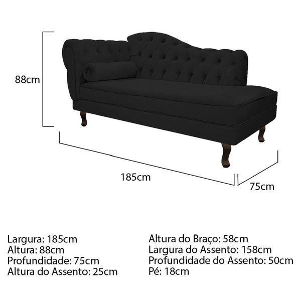 Imagem de Diva Recamier Diana 185cm Lado Direito Corano - ADJ Decor