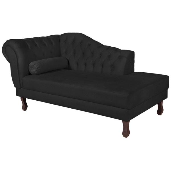 Imagem de Diva Recamier Dora 130cm Lado Direito Suede Preto