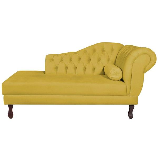 Imagem de Diva Recamier Dora 130cm Lado Esquerdo Suede Amarelo