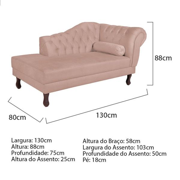 Imagem de Diva Recamier Dora 130cm Lado Esquerdo Suede