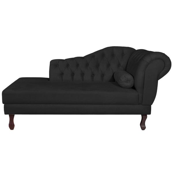 Imagem de Diva Recamier Dora 130cm Lado Esquerdo Suede Preto