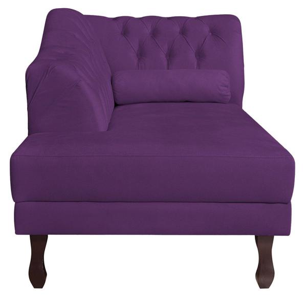 Imagem de Diva Recamier Dora 130cm Lado Esquerdo Suede Roxo