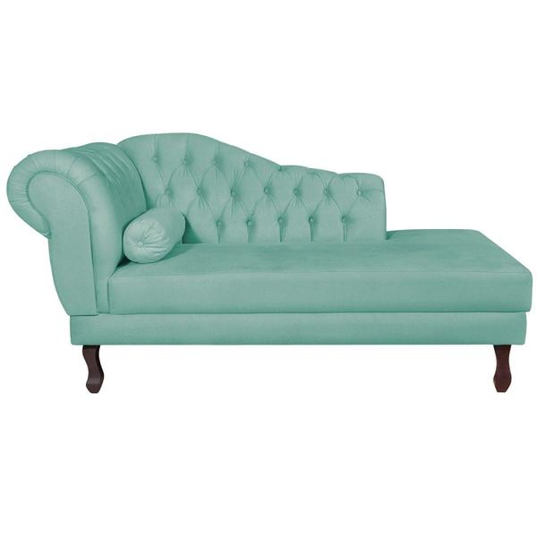 Imagem de Diva Recamier Dora 140cm Lado Direito Suede Azul Tiffany