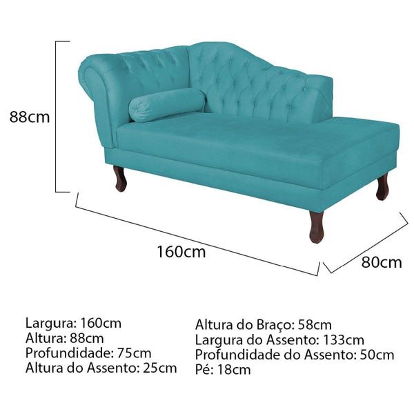 Imagem de Diva Recamier Dora 160cm Lado Direito Suede