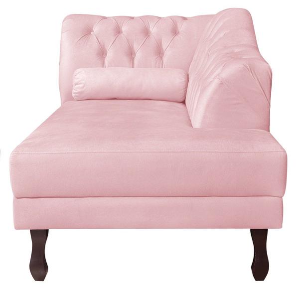 Imagem de Diva Recamier Dora 160cm Lado Direito Suede Rosa Bebê