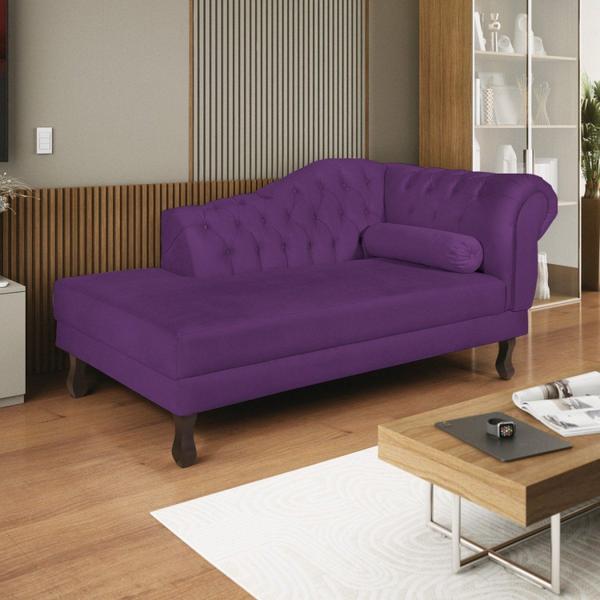 Imagem de Diva Recamier Dora 160cm Lado Esquerdo Suede Roxo