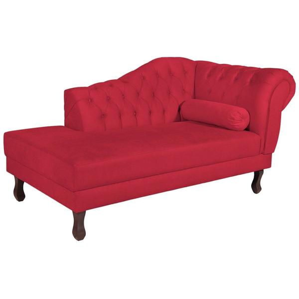 Imagem de Diva Recamier Dora 160cm Lado Esquerdo Suede Vermelho