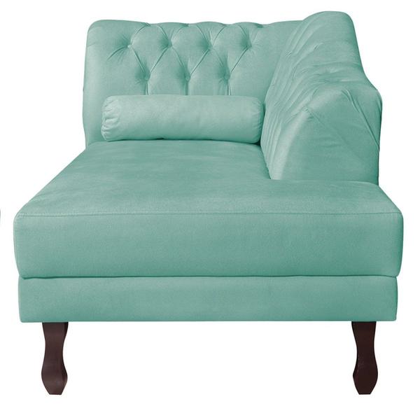 Imagem de Diva Recamier Dora 185cm Lado Direito Suede Azul Tiffany