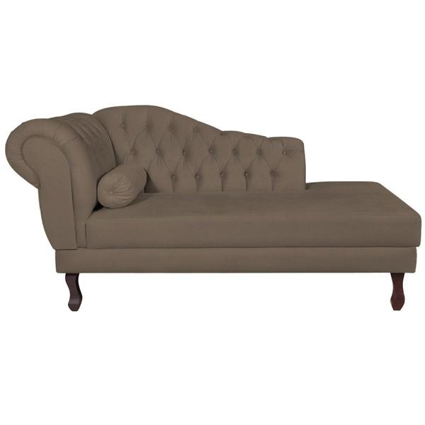 Imagem de Diva Recamier Dora 185cm Lado Direito Suede Marrom