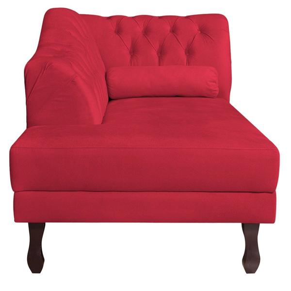 Imagem de Diva Recamier Dora 185cm Lado Esquerdo Suede Vermelho