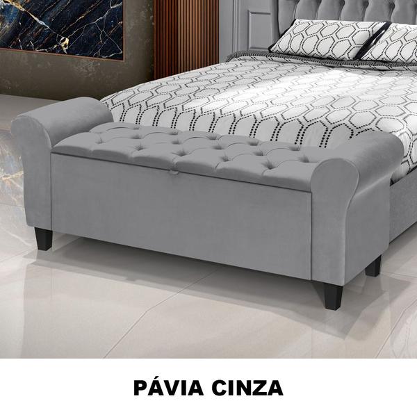 Imagem de Divã Recamier Estofado Capitonê 1.50 Para Cama Queen Dubai Várias Cores - LH Móveis 