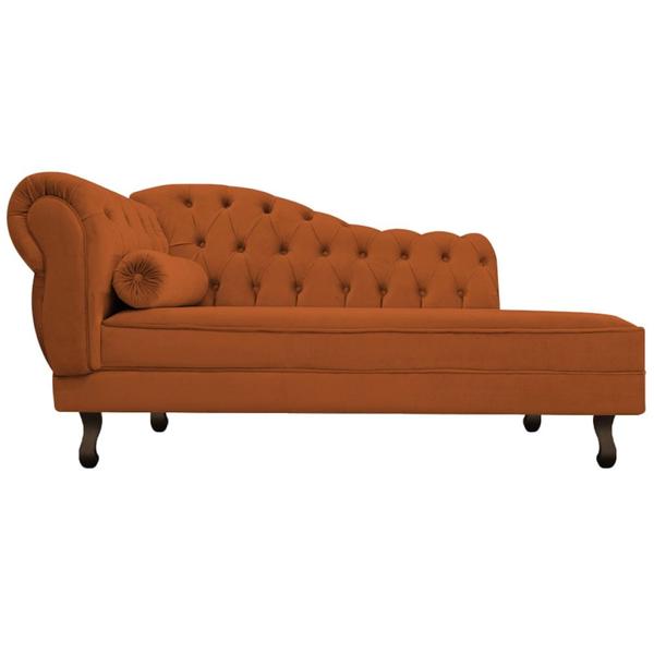 Imagem de Diva Recamier Juliana 130cm Lado Direito Suede Terracota - Amarena Móveis