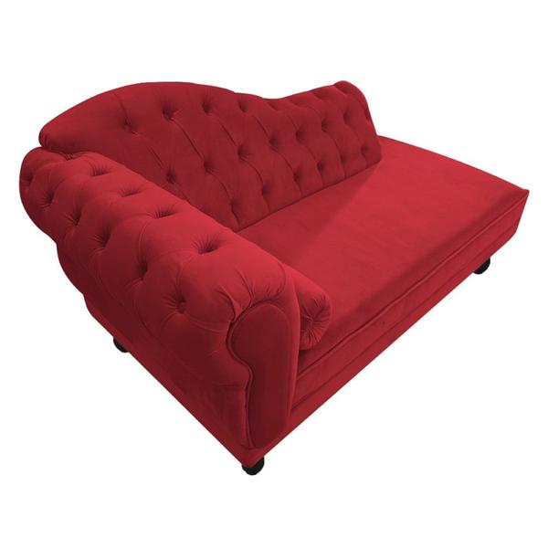 Imagem de Divã Recamier Juliana Lado Direito 120 cm Suede Vermelho - Amarena Móveis