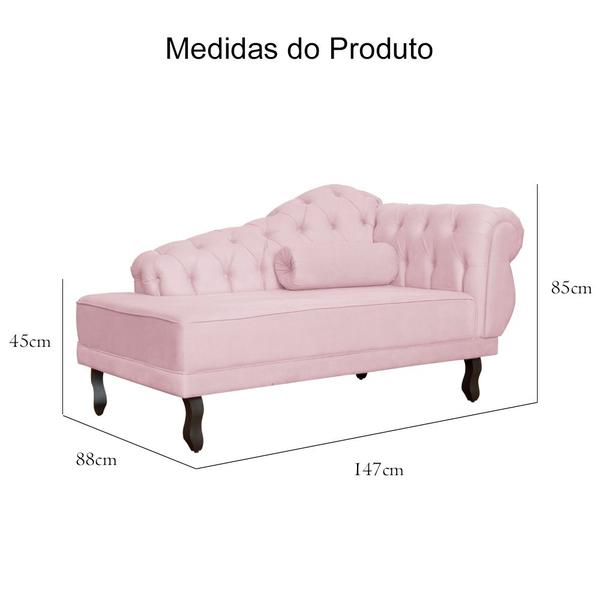 Imagem de Divã Recamier Larissa 150cm Suede Lado Esquerdo Para Sala - Várias Cores - Ds Estofados