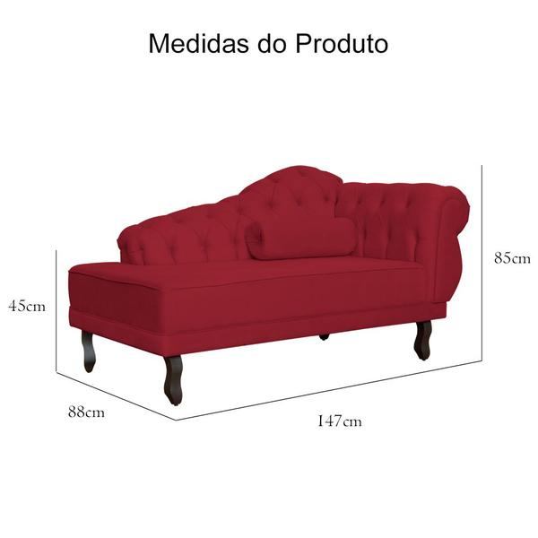 Imagem de Divã Recamier Larissa Lado Esquerdo 150cm Suede - Várias Cores - Ds Estofados