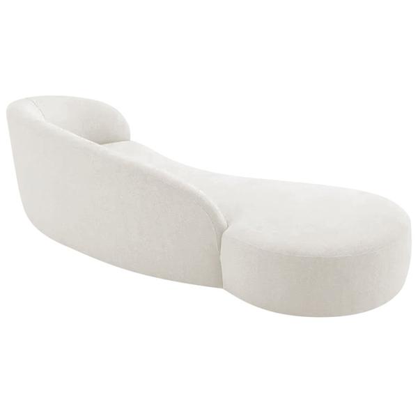 Imagem de Divã Recamier Orgânico França 160cm Lado Esquerdo Bouclé Branco - Amarena Moveis