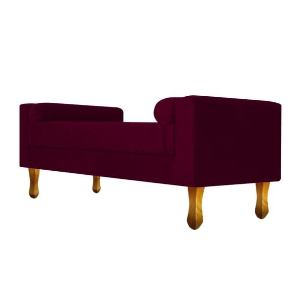 Imagem de Divã Recamier Sofá Félix 120 cm Suede Bordô - AM Decor