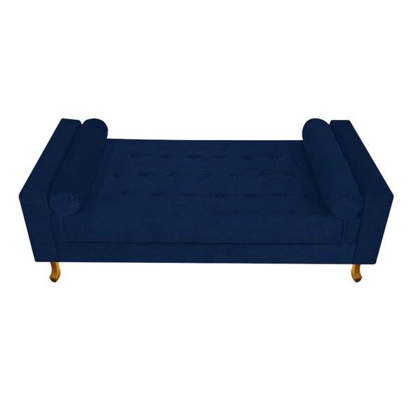 Imagem de Divã Recamier Sofá Félix 160 cm Suede  Azul Marinho - AM Decor