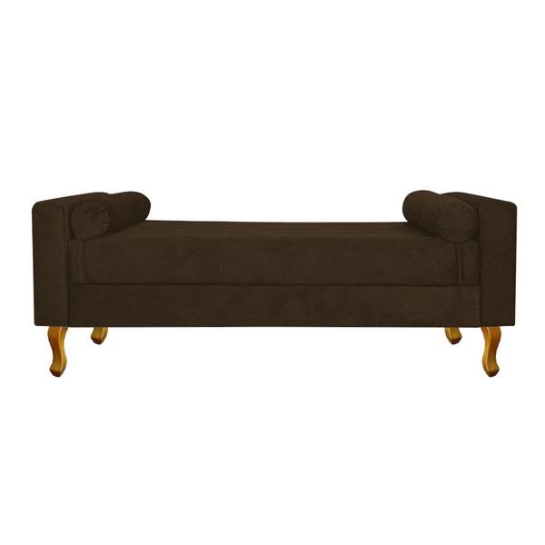 Imagem de Divã Recamier Sofá Félix 160 cm Suede  Marrom - AM Decor