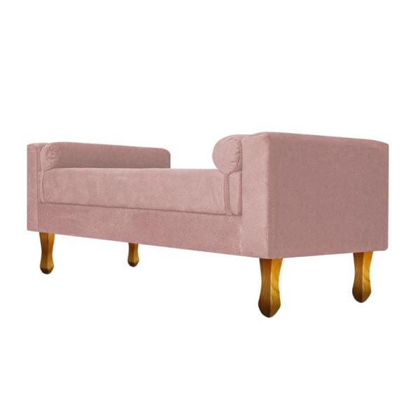 Imagem de Divã Recamier Sofá Félix 160 cm Suede  Rosê - AM Decor