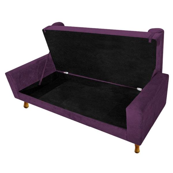 Imagem de Divã Recamier Sofá Félix 160 cm Suede  Roxo - AM Decor