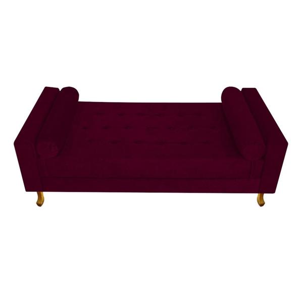 Imagem de Divã Recamier Sofá Félix 185 cm  Suede Bordô - AM Decor