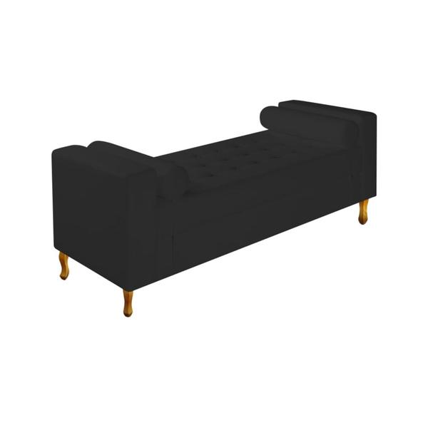 Imagem de Divã Recamier Sofá Félix 195 cm  Sintético Preto - AM Decor