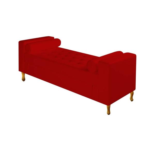 Imagem de Divã Recamier Sofá Félix 195 cm Sintético Vermelho - AM Decor