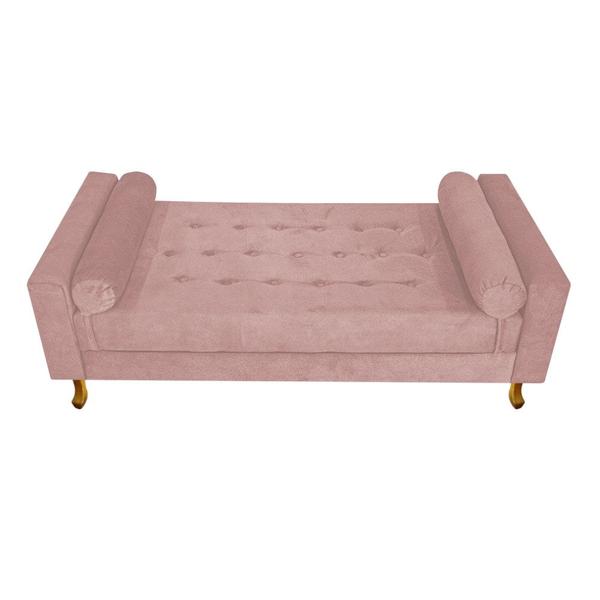 Imagem de Divã Recamier Sofá Félix 195 cm  Suede Rosê - AM Decor