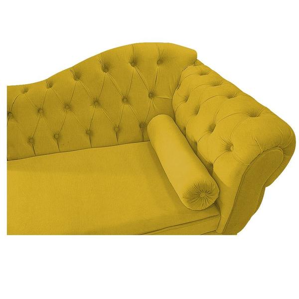 Imagem de Divã Recamier Sofá Juliana 140cm Lado Direito Suede Amarelo - AM Decor