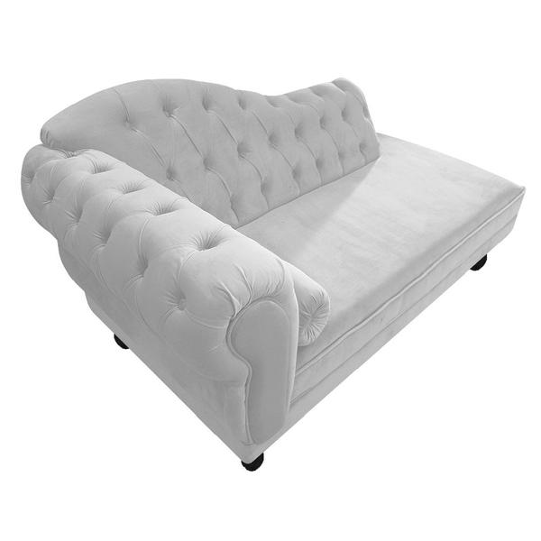 Imagem de Divã Recamier Sofá Juliana 140cm Lado Direito Suede Branco - AM Decor