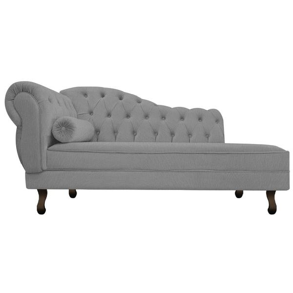 Imagem de Divã Recamier Sofá Juliana 140cm Lado Direito Suede Cinza - AM Decor