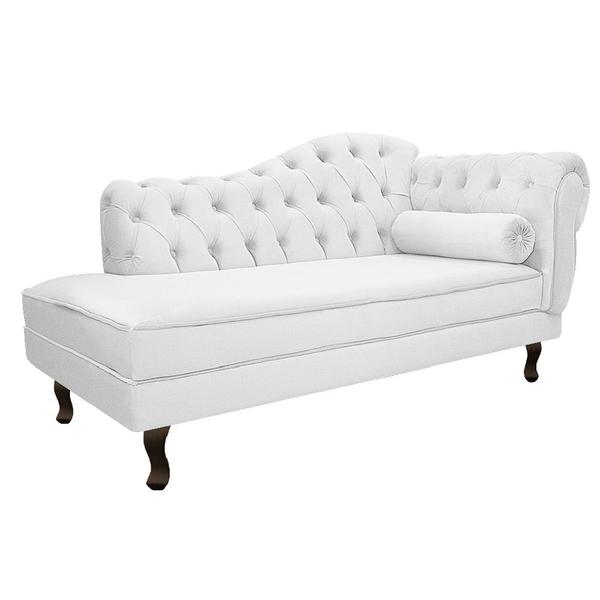 Imagem de Divã Recamier Sofá Juliana 140cm Lado Esquerdo Sintético Branco - AM Decor