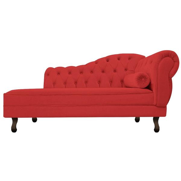 Imagem de Divã Recamier Sofá Juliana 140cm Lado Esquerdo Sintético Vermelho - AM Decor