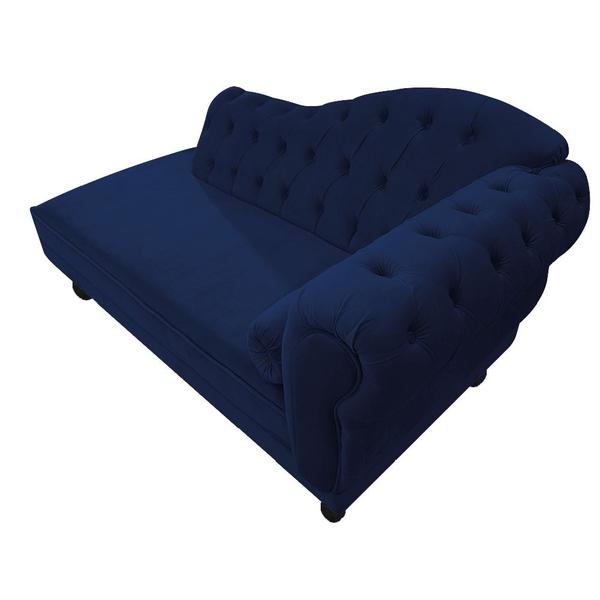 Imagem de Divã Recamier Sofá Juliana 140cm Lado Esquerdo Suede Azul Marinho - AM Decor