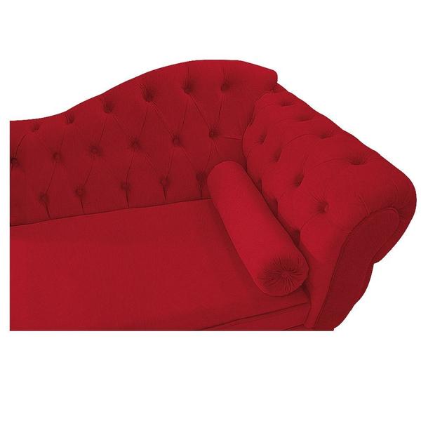 Imagem de Divã Recamier Sofá Juliana 140cm Lado Esquerdo Suede Vermelho - AM Decor