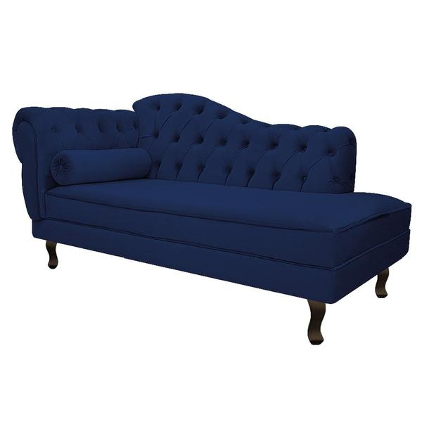 Imagem de Divã Recamier Sofá Juliana 160cm Lado Direito Suede Azul Marinho - AM Decor