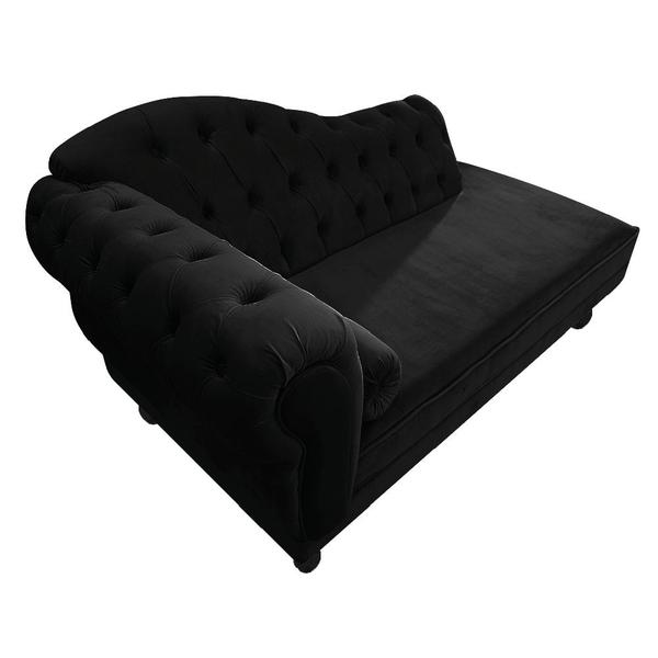 Imagem de Divã Recamier Sofá Juliana 160cm Lado Direito Suede Preto - AM Decor