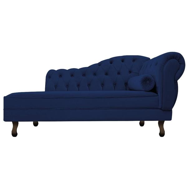 Imagem de Divã Recamier Sofá Juliana 160cm Lado Esquerdo Suede Azul Marinho - AM Decor