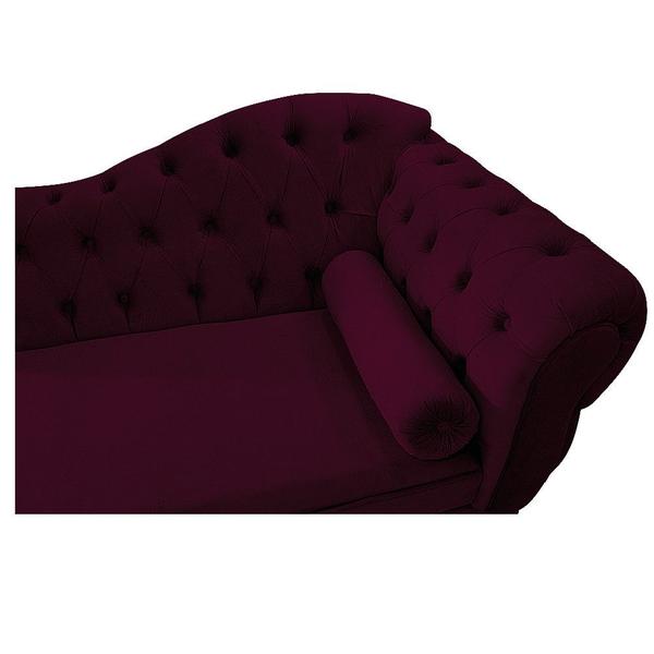 Imagem de Divã Recamier Sofá Juliana 160cm Lado Esquerdo Suede Bordô - AM Decor