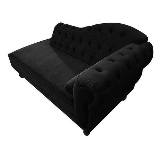 Imagem de Divã Recamier Sofá Juliana 160cm Lado Esquerdo Suede Preto - AM Decor